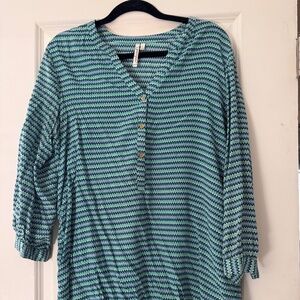 Green & Blue Swimsuit Coverup